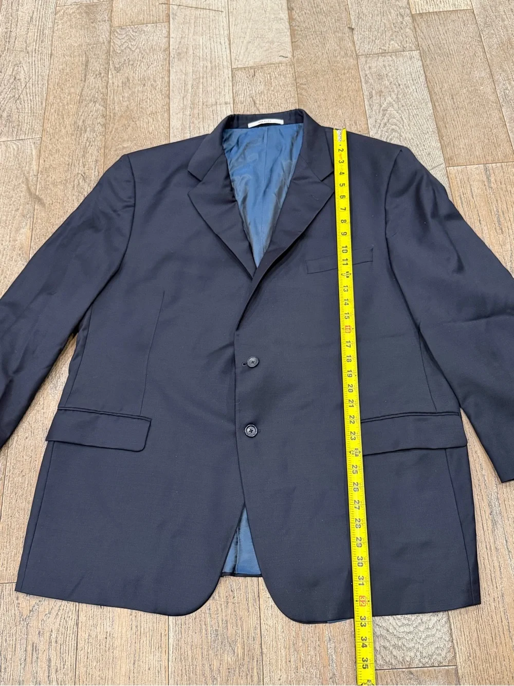 Vintage Hickey Freeman 100% Worsted Wool Blazer Jacket Navy Blue 50R USA Made